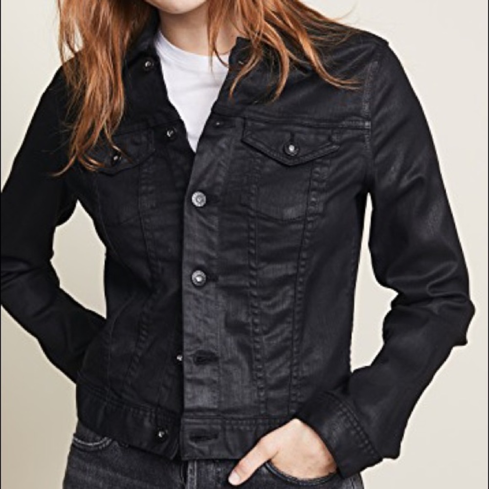 AG Coated “Robyn” Denim Jacket Black Large